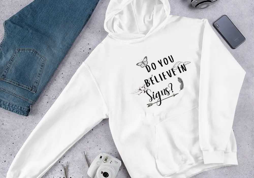 hoodie-do-you-believe-in-signs-logo-black-on-white