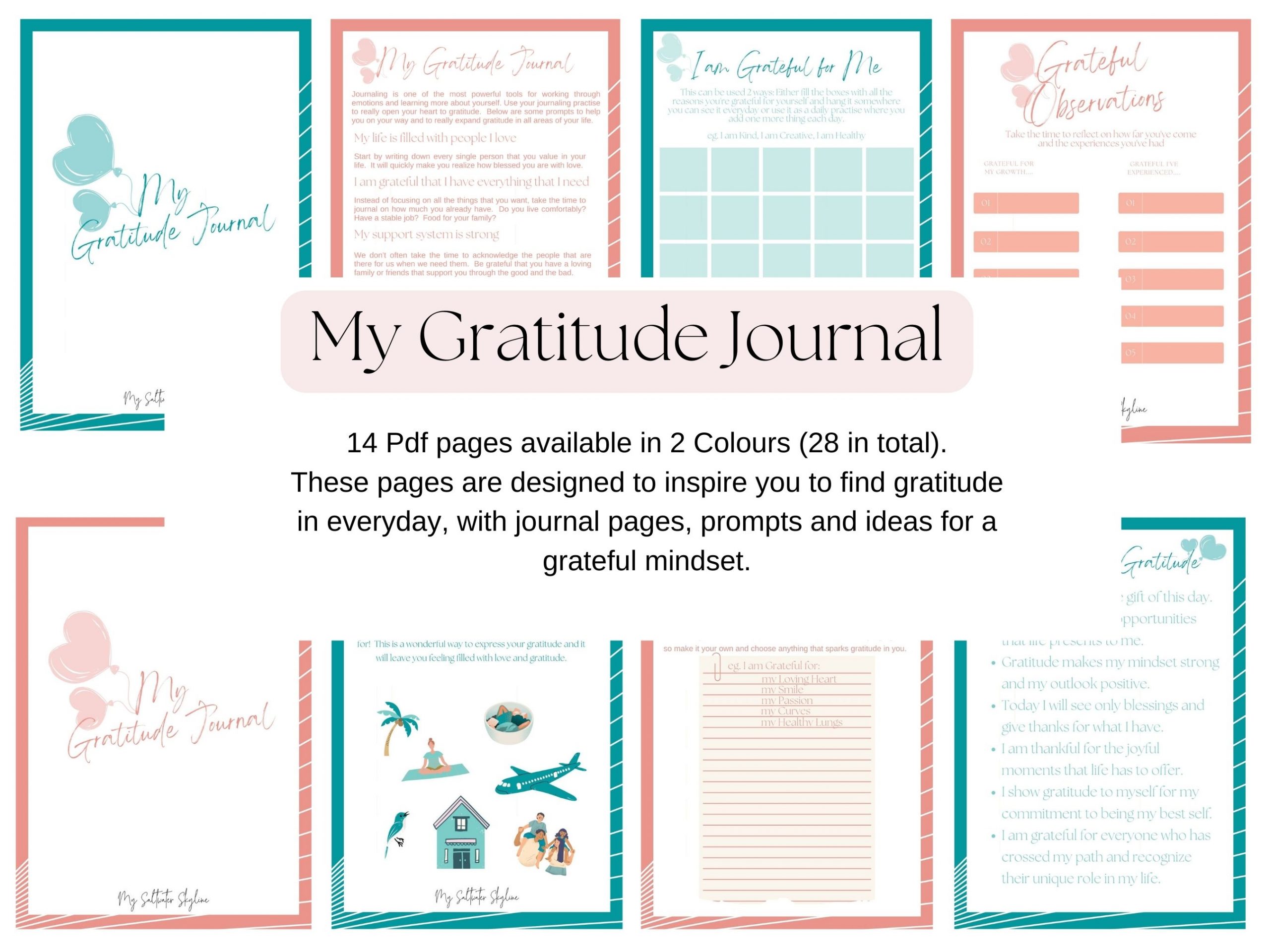 My Gratitude Journal Printable Guidebook - 14 Pages